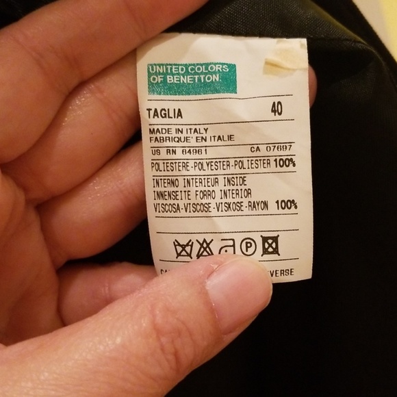 Benetton, Black, classic suit jacket - Picture 3 of 3